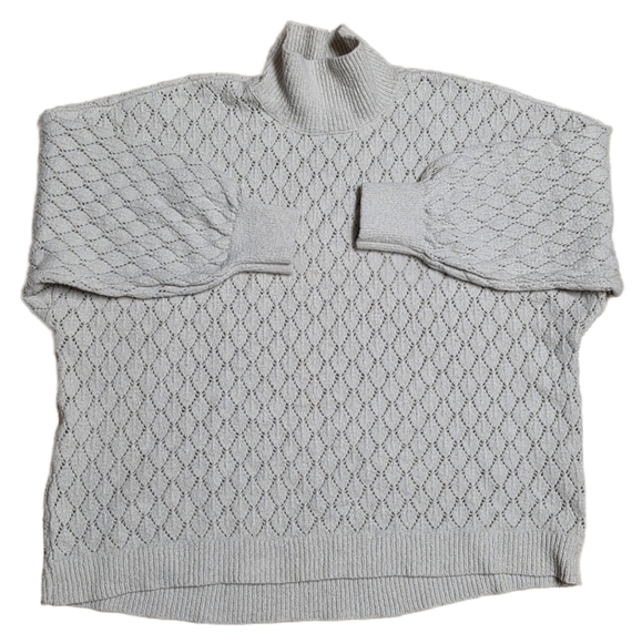 Wonderly Sweaters - Wonderly Diamond Knit Sweater Women's Size Large Beige Turtleneck